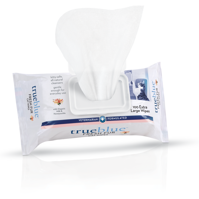 TrueBlue Fresh Fur Body & Paw Wipes for Cats, Milk & Honeysuckle, 100-count image number null