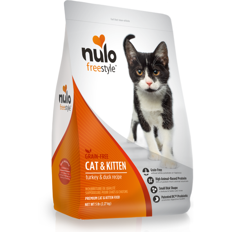 Mud Bay Buy Nulo Cat FreeStyle Turkey & Duck Recipe GrainFree Dry Cat & Kitten Food, 5lb for