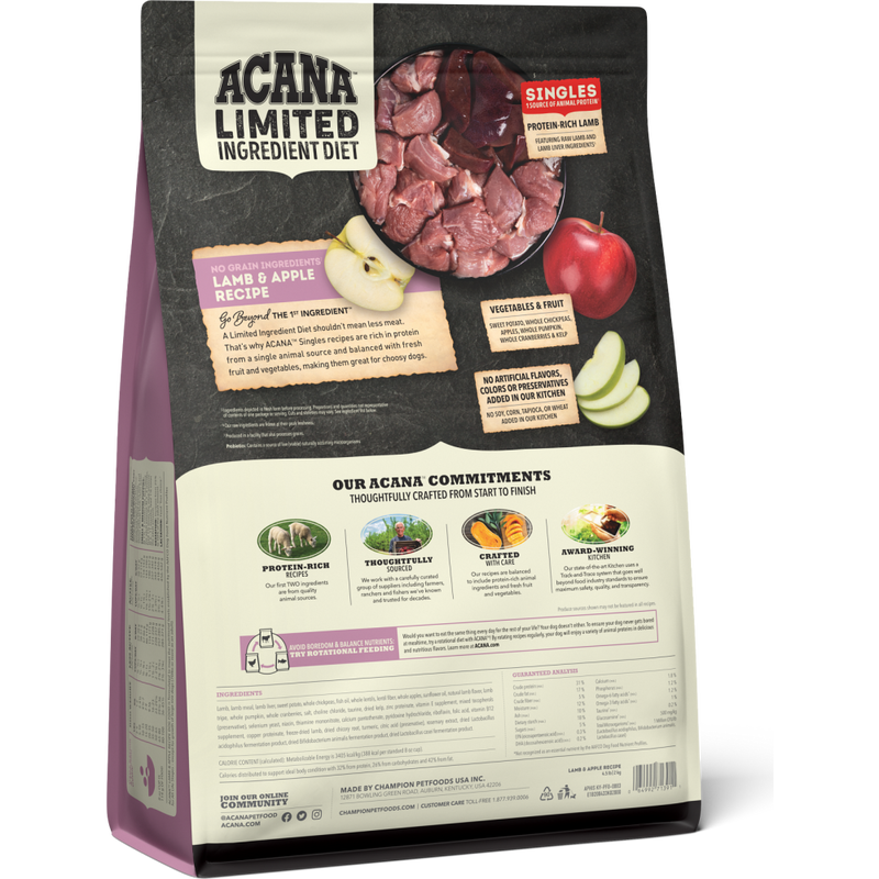 Acana Singles Limited Ingredient Diet Dry Dog Food, Lamb & Apple image number null