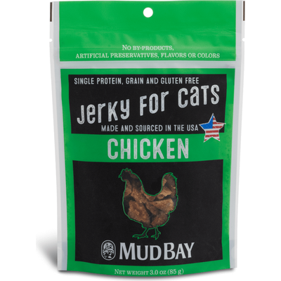 Mud Bay Jerky Cat Treats, Chicken, 3-oz