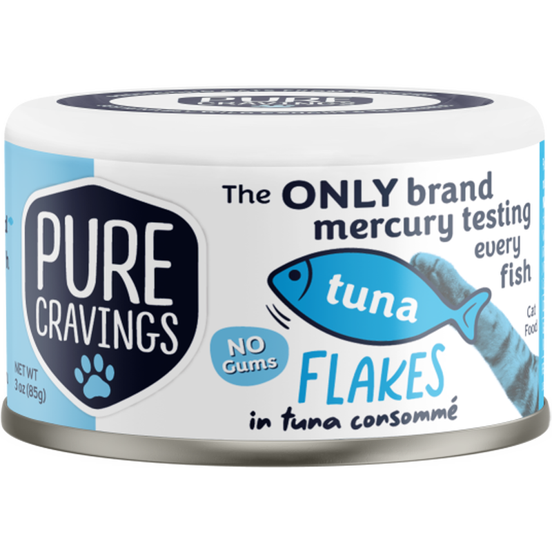 Pure Cravings Flakes in Tuna Consomme Canned Cat Food, Tuna, 3-oz image number null