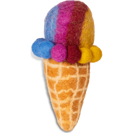 Mud Bay Felted Dog Toy, Ice Cream