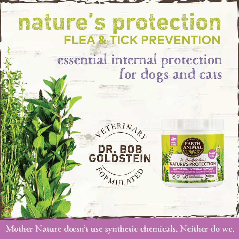 Earth Animal Nature's Protection Flea & Tick Herbal Yeast-Free Daily Internal Powder Dog & Cat Supplement, 8-oz