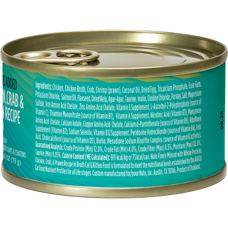 Nulo Grain-Free Canned Cat Food, Minced, Chicken Crab & Prawn, 2.8-oz image number null