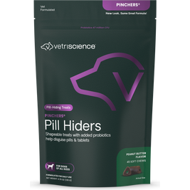 VetriScience Pinchers Pill Hiders Soft Chews Dog Treats, Peanut Butter, 45-count