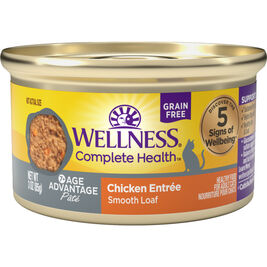 Wellness Complete Health Pate Canned Cat Food, Age Advantage, Chicken