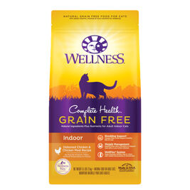 Wellness Complete Health Grain-Free Dry Cat Food, Indoor, Chicken, 5.5-lb