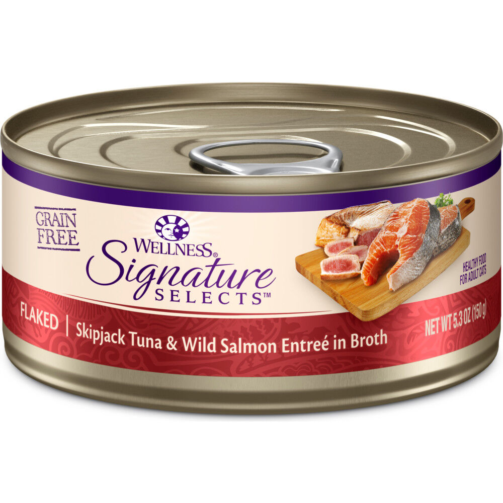 Wellness signature selects flaked skipjack tuna 2025 with wild salmon