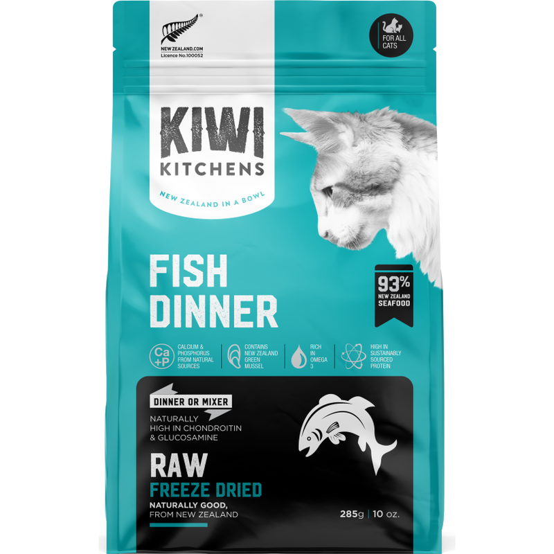 Kiwi Kitchens Freeze-Dried Cat Food, Fish, 10-oz image number null