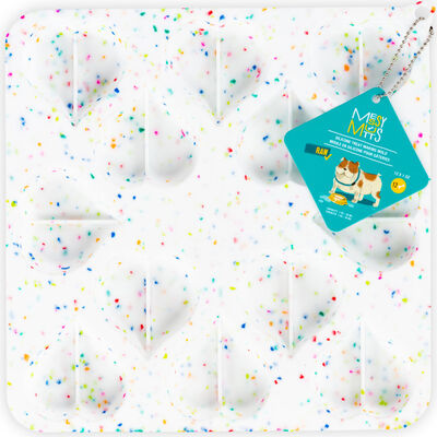 Messy Mutts Bake & Freeze Silicone Dog Treat Maker, Hearts, Confetti