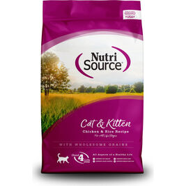 NutriSource Grain Inclusive Dry Cat Food, Cat & Kitten, Chicken & Rice