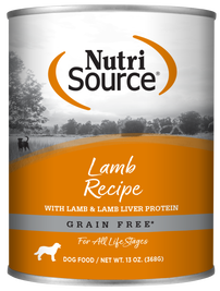 NutriSource Grain Free Canned Dog Food, Lamb
