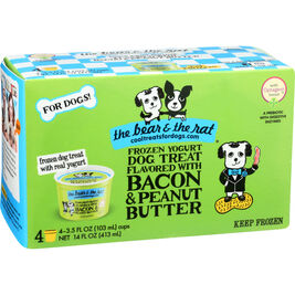 The Bear & The Rat Frozen Yogurt Dog Treats, Bacon & Peanut Butter, 3.5-oz, 4-pack