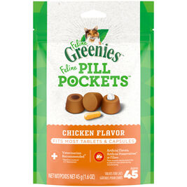 Greenies Pill Pockets Cat Treats, Chicken, 45-count