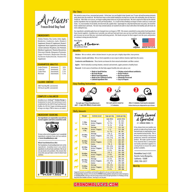 Grandma Lucy's Artisan Freeze-Dried Dog Food, Chicken image number null