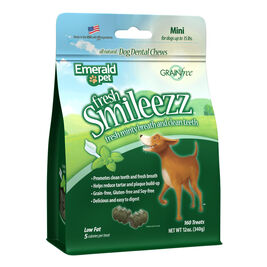 Emerald Pet Fresh Smileezz Grain-Free Mini Dental Dog Treats, 12-oz