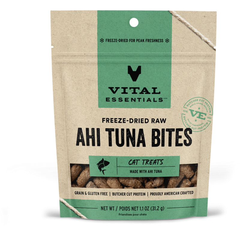 Vital Essentials Raw Freeze-Dried Cat Treats, Ahi Tuna Bites, 1.1-oz image number null
