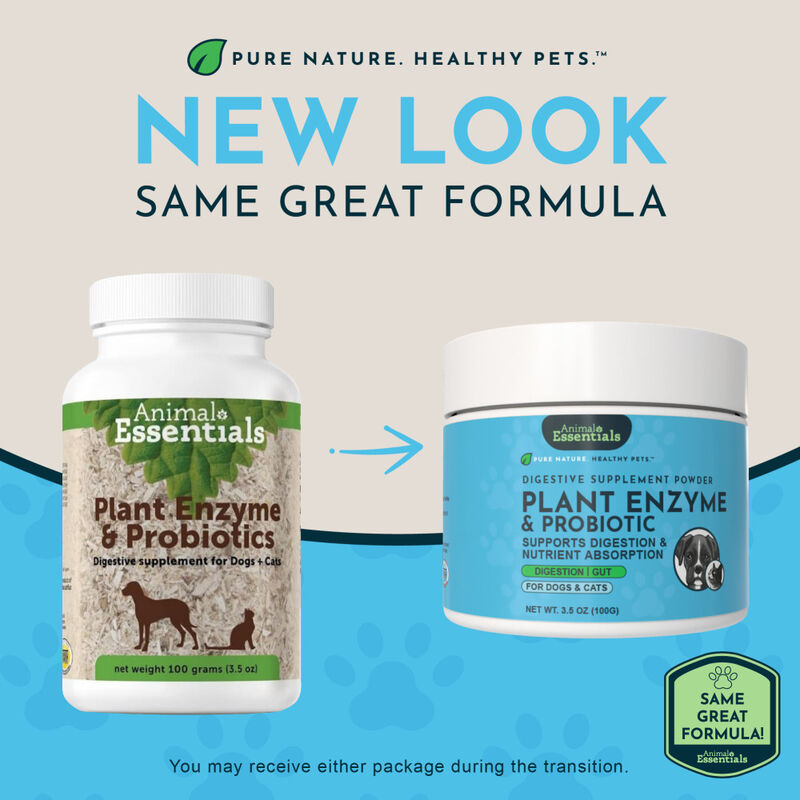 Animal Essentials Plant Enzyme & Probiotics Digestive Dog & Cat Supplement, 3.5-oz image number null