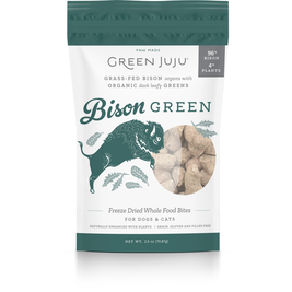Green Juju Freeze-Dried Dog & Cat Food Topper, Bison Green, 2.5-oz