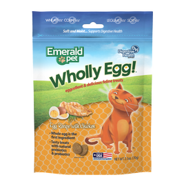 Emerald Pet Wholly Egg! Digestive Health Cat Treats, Chicken, 2.5-oz