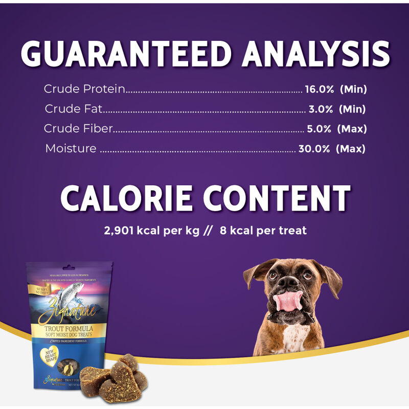 Zignature Soft Moist Dog Treats, Trout, 4-oz image number null