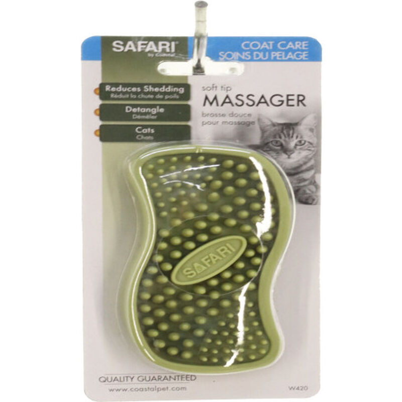 Safari Soft Tip Massager Rubber Cat Brush image number null