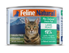 Feline Natural Canned Cat Food, Lamb, 6-oz