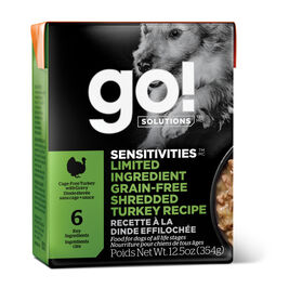 Go! Solutions Sensitivities Limited Ingredient Wet Dog Food, Shredded Turkey