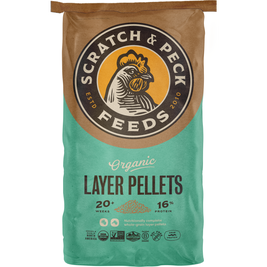 Scratch and Peck Feeds Organic Chicken & Duck Feed, Layer Pellets 16%, 35-lb