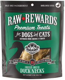 Northwest Naturals Raw Rewards Freeze-Dried Dog & Cat Treats, Duck Neck, 6-count