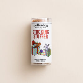 Polka Dog Holiday Dog Treats, Stocking Stuffer, Chicken Little Bits, 2-oz