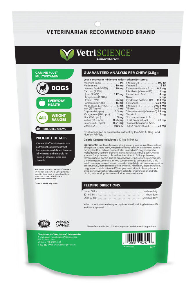 Mud Bay Buy VetriScience Canine Plus Multivitamin Soft Chews Dog