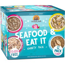 Weruva Classic Canned Cat Food, Variety Pack, Seafood & Eat It!, 3-oz, 12-pack