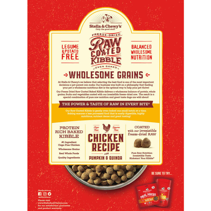 Stella & Chewy's Raw Coated Wholesome Grains Dry Dog Food, Chicken image number null