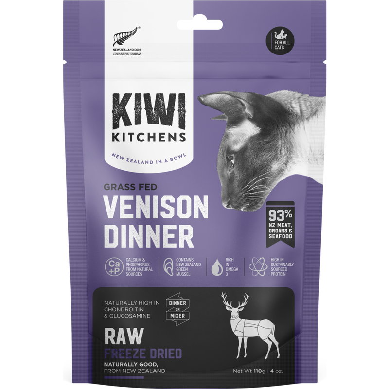 Kiwi Kitchens Freeze-Dried Cat Food, Venison image number null