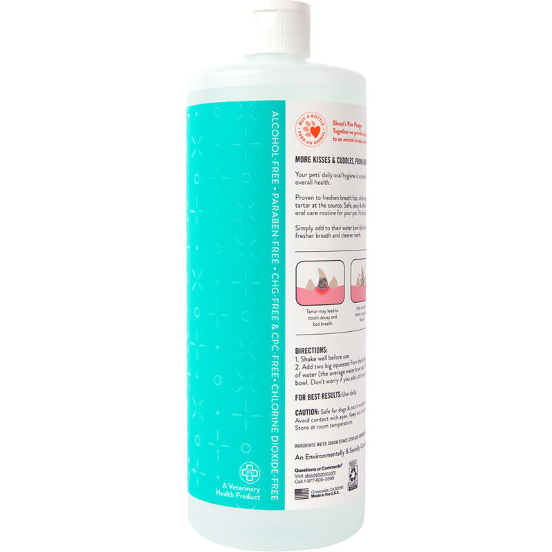 Skout's Honor Oral Care Water Additive for Pets, Flavorless, 32-oz image number null