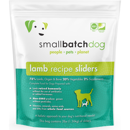 Small Batch Raw Frozen Dog Food, Sliders, Lamb, 3-lb