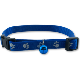 OmniPet Reflective Paw Print Cat Collar, Blue