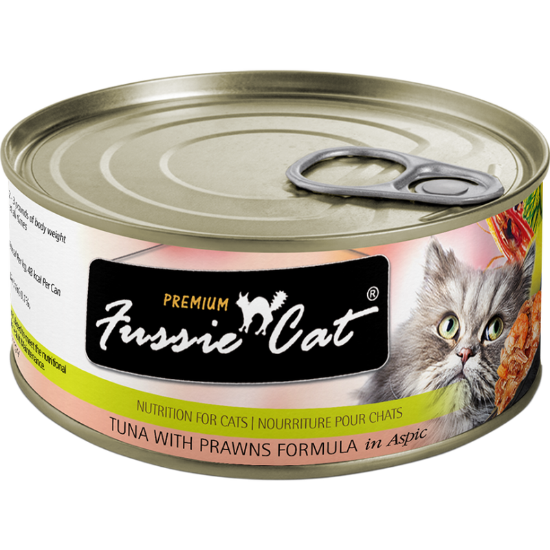 Fussie Cat Premium Canned Cat Food, Tuna & Prawns, 2.8-oz image number null