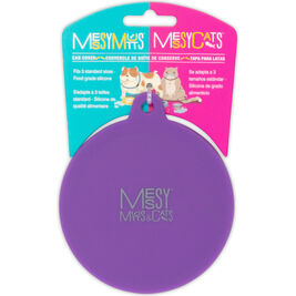 Messy Mutts Silicone Universal Pet Food Can Cover, Purple