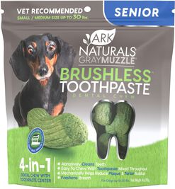 Ark Naturals Gray Muzzle Brushless Toothpaste Senior Dog Dental Chews, Small-Medium, 4.1-oz
