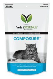 VetriScience Composure Calming Soft Chews Cat Supplement, Chicken, 30-count