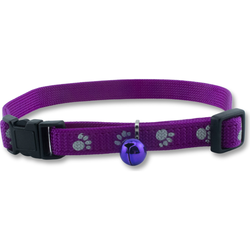 OmniPet Reflective Paw Print Cat Collar, Purple image number null