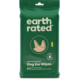 Earth Rated Dog Ear Cleansing Wipes, Oatmeal, 60-count