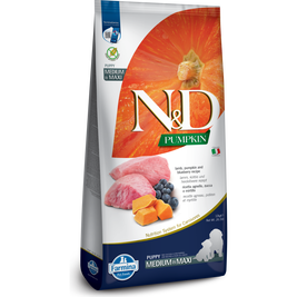 Farmina N&D Pumpkin Dry Dog Food, Lamb & Blueberry, Puppy, Medium & Maxi