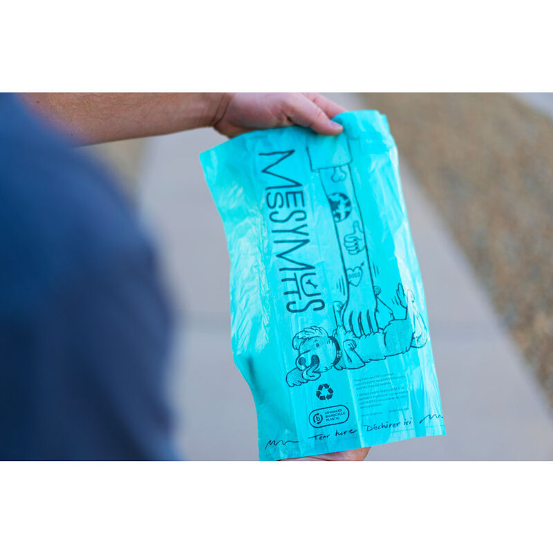 Messy Mutts Advanced Biorecycle Poop Bag Rolls, Teal, 16 Rolls, 240-count image number null