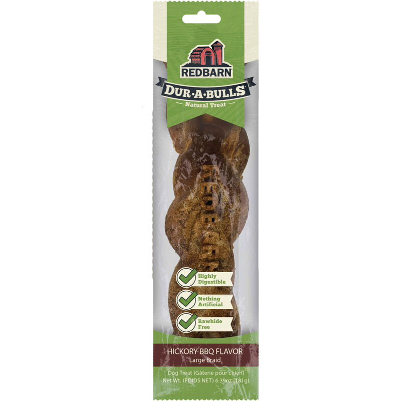 Redbarn Dur-A-Bulls Dog Dental Treat, Braid, Large image number null