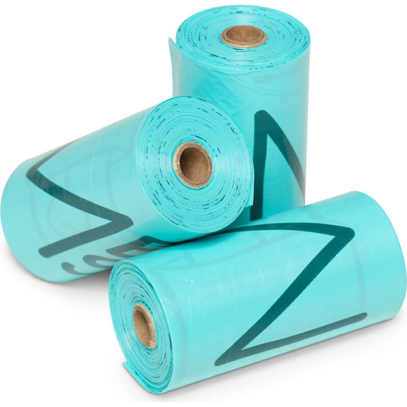 Messy Mutts Advanced Biorecycle Poop Bag Rolls, Teal, 16 Rolls, 240-count image number null
