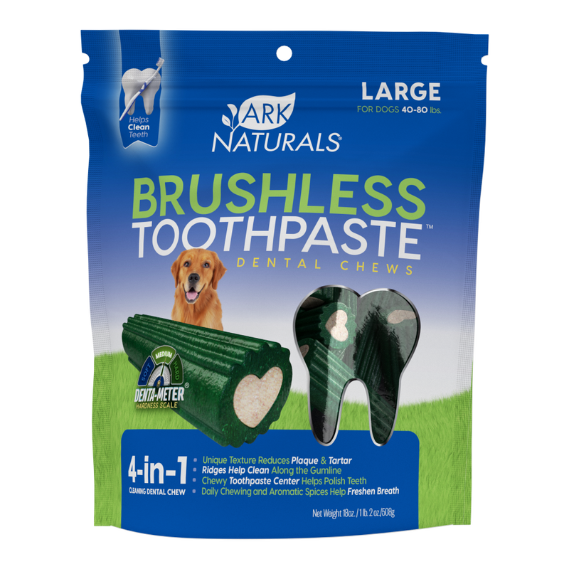 Ark Naturals Brushless Toothpaste Dog Dental Chews, Large, 18-oz image number null