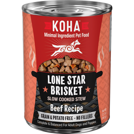 Koha Slow Cooked Stew Canned Dog Food, Lone Star Brisket
